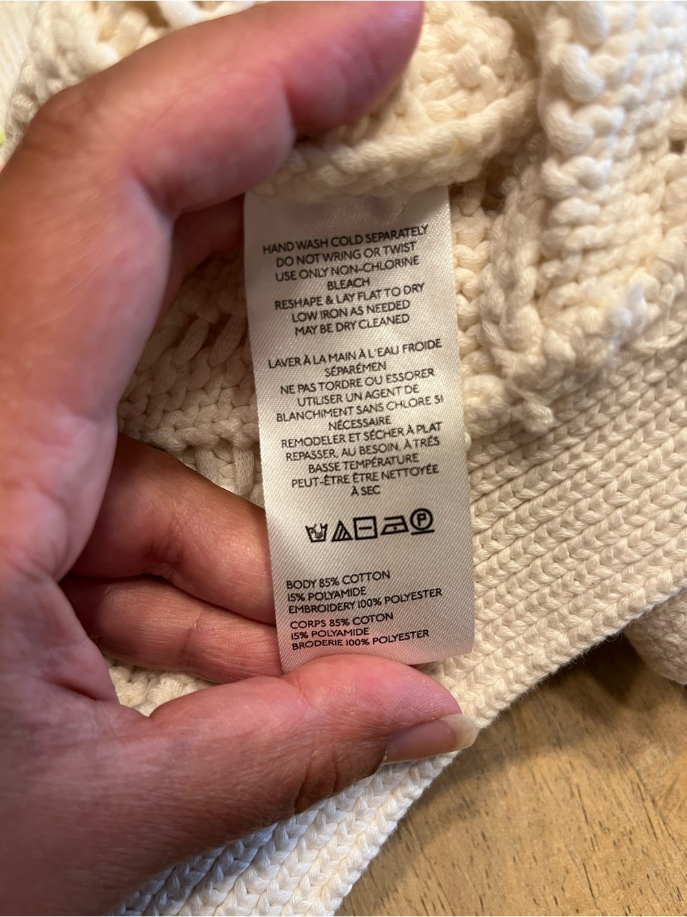 Anthropologie Maeve Cream Open-Knit Cardigan with Strawberry Embroidery - Picture 9 of 9